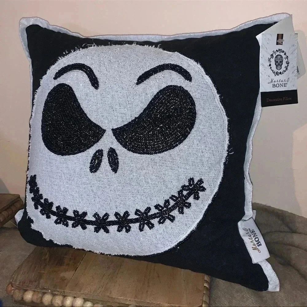 Beaded Glitter Jack Skeleton Nightmare‎ Before Christmas Pillow